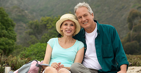 Senior couple in an outdoor portrait photo